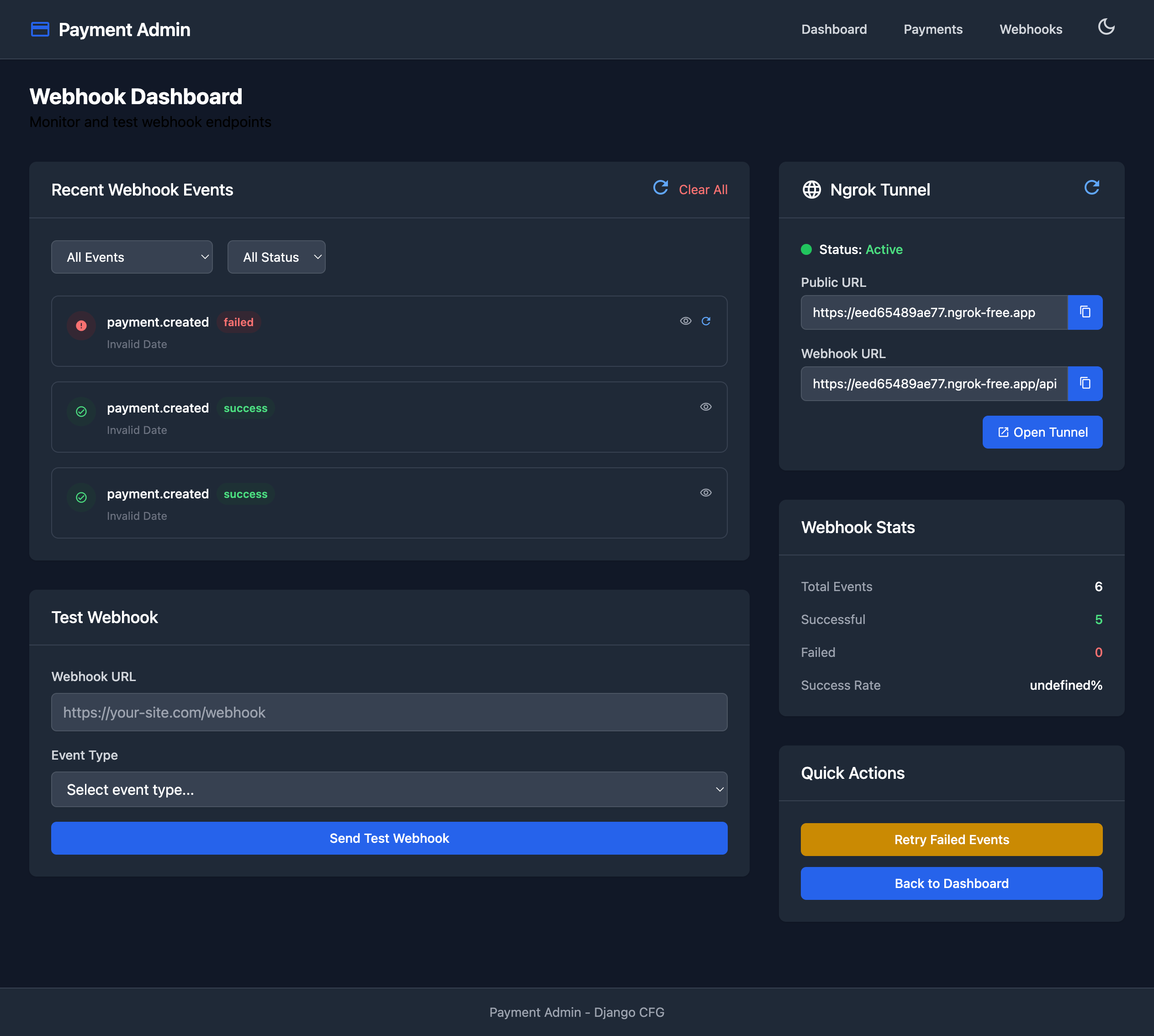 Webhook Dashboard